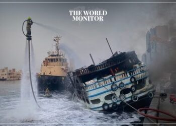 Jetpack Firefighter Helps Put Out Dhow Fire in Dubai