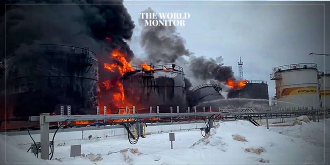 Ukrainian Drone Attacks Oil Depot in Russia
