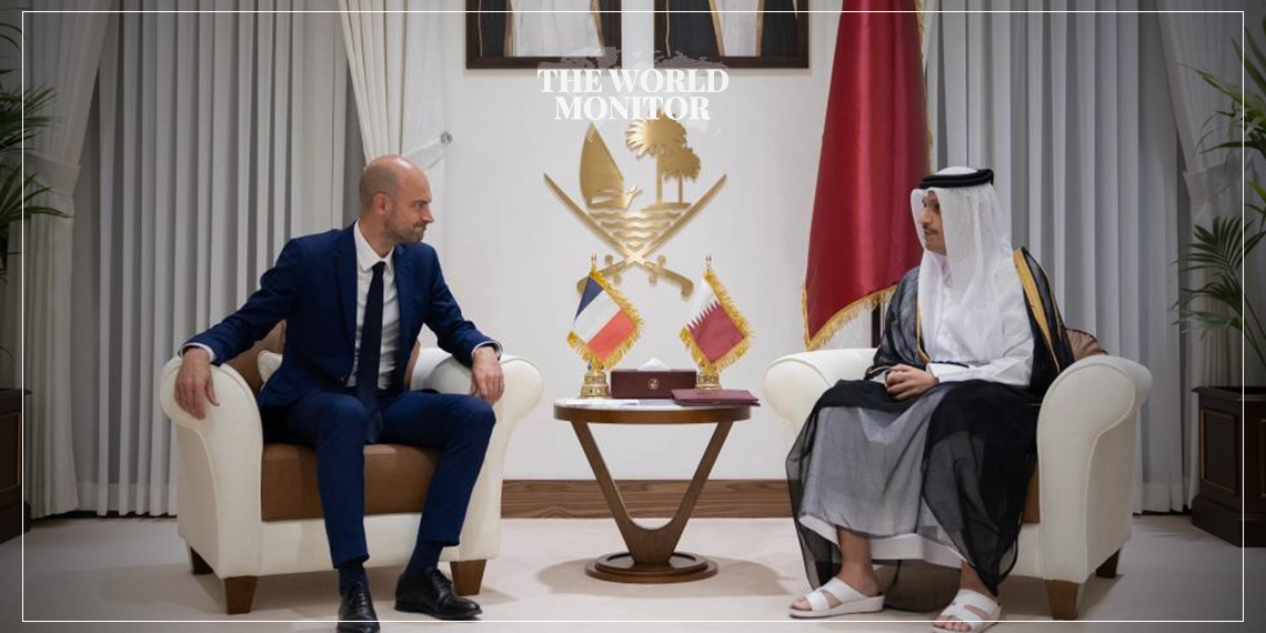 Qatar’s Prime Minister and Minister of Foreign Affairs, Sheikh Mohammed bin Abdulrahman bin Jassim Al-Thani, met with France’s Minister for Europe and Foreign Affairs, Jean-Noel Barrot, on Saturday during his visit to Qatar.